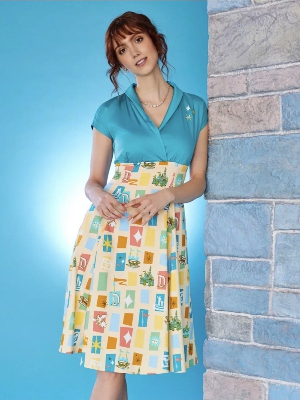 Disney Dress Shop FantasyVintage-Inspired Geo Print A-Line Skirt XL, 1X NwT